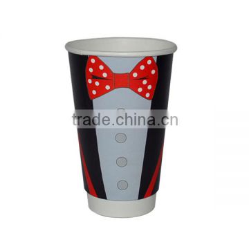 2016 new design customer logo double wall paper cup from Alibaba supplier