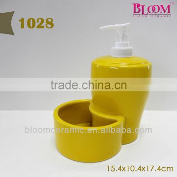 Eco yellow ceramic lotion bottle