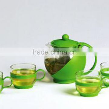 Top level glass teapot with stainless steel warmer can boil water