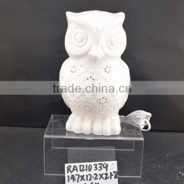 hot sale owl shape ceramic decoration lamp for home
