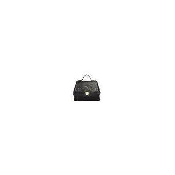 Winter Shiny Black Patent Leather Handbags / Leather Tote Bags For Women