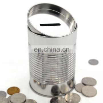 puzzle tin box for saving money/tin can money box for children