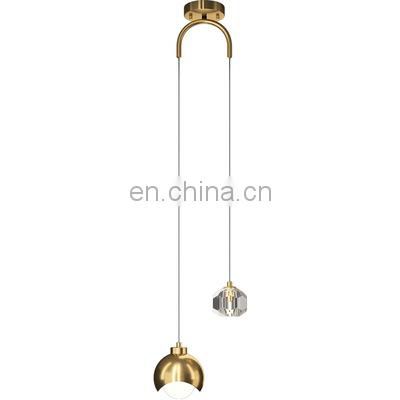 Round Gold Crystal Ceiling Light Modern Rectangle Crystal Pendant Chandelier Lamp For Villa Hotel Project