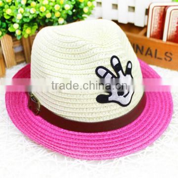 Supply Children infant straw hat Wholesale panama Hat colorful cute Cowboy mini Straw Hat for kids birthday gift