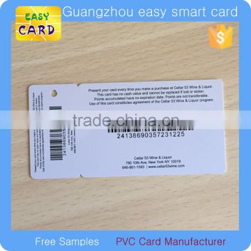 Customized Printing and size key ring plastic card with punch hole