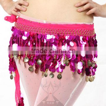 Fancy Dancing Hot Pink Waist Belt Belly Dance Belt with Sequins