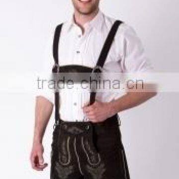 Men Lederhosen Black with white embr