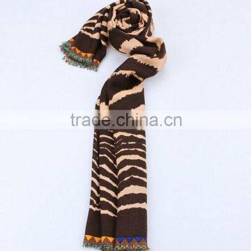 STRIPE PRINTING CASHMERE SCARF