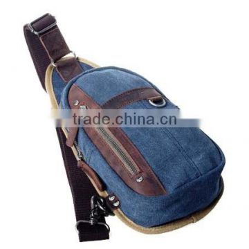 Men waxed canvas shoulder bag with leather handles