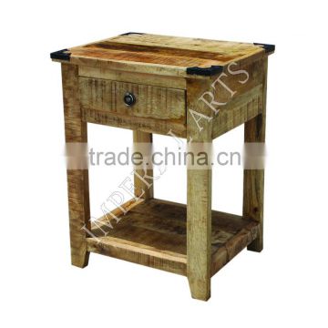 INDIAN MANGO WOOD NIGHTSTAND WITH 1 DRAWER