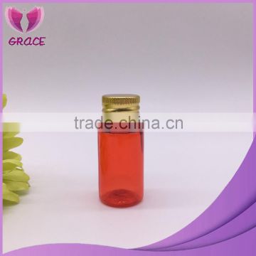 10ml red plastic cosmetic bottles with screw aliminum cap
