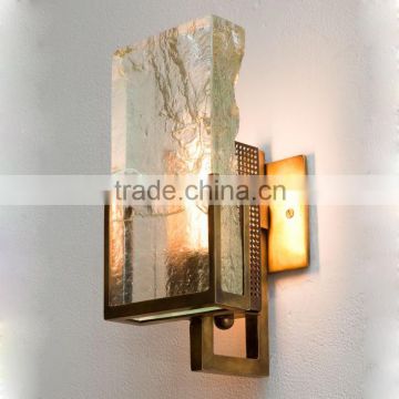 1231-1 crystal glass wall Incredibly beautiful, rubbed bronze and glass sconce by Lianne Gold