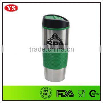 16oz insulated thermos stainless steel tumbler with sleeve