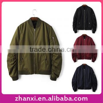 Fashion zipper wholesale plain latest design winter classic mens bomber jacket man