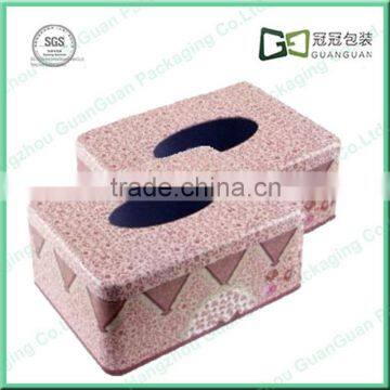 Embossing Floral tissue metal tin box