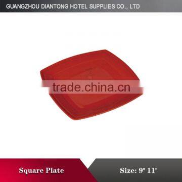 Hot sale hotel&restaurant flat square ceramic plates with lines