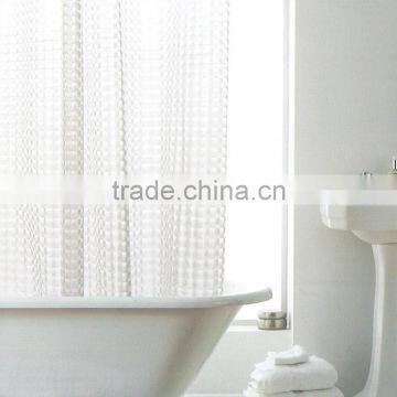 Clear 3D Effect Easy Hang Hookless Ring Top Bath Shower Curtain 180cm x 180cm