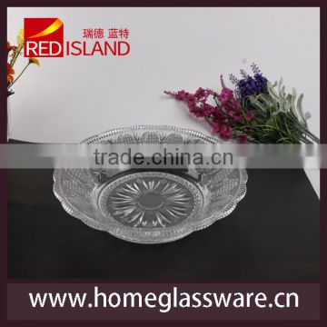 12 inch glass round plate for fruit and salad