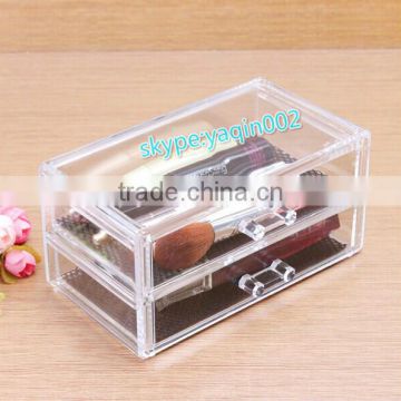 Hot sale Details about Cosmetic Jewellery Rack Makeup Organizer Box Case Clear 2 Storage Drawers