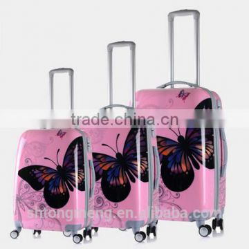 printing hard shell travel luggage trolley suitcase