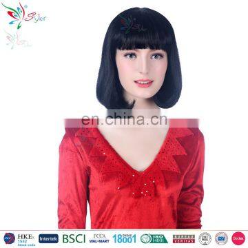 fashion woman synthetic wig bob cut cheap short black wig