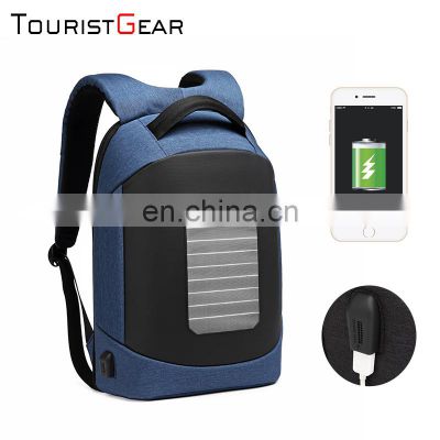 Business usb solar laptop Multifunction waterproof backpack bag wander rucksack with solar charger
