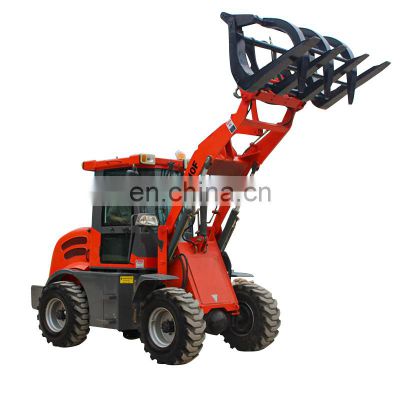 1000kg Mini Compact Farm Mini Wheel Loader Agricultural Shovel Bucket 4WD with CE