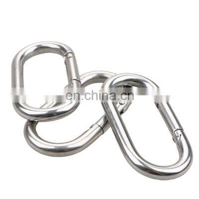 High Quality Oval Shape Ring Metal Carabiner Wholesale Factory Heavy Duty Connector Quick Link Straight Snap Hook 8*80MM