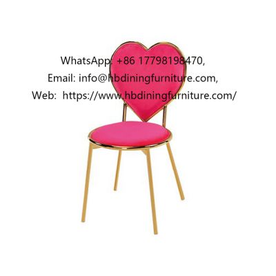 Internet celebrity wire heart-shaped backrest velvet dining chair