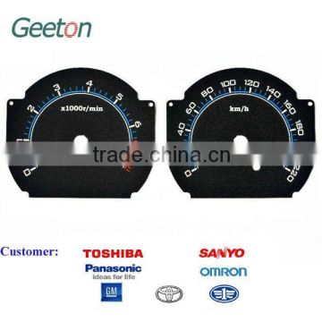 High Accuracy PET Custom 2D Instrument Panel For Kinds Of Cars