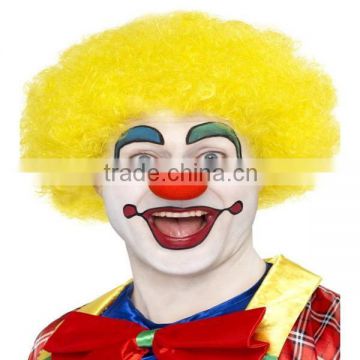 Yellow Curly Afro Wig Circus Clown Football Fan Fancy Dress