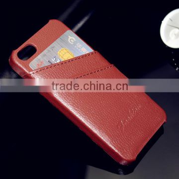 factory price mobile phone case for iphone 5 5s case with card slot, genuine leather phone case