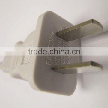 Chinese standard 6A/ 250V 2pin electrical flat plug