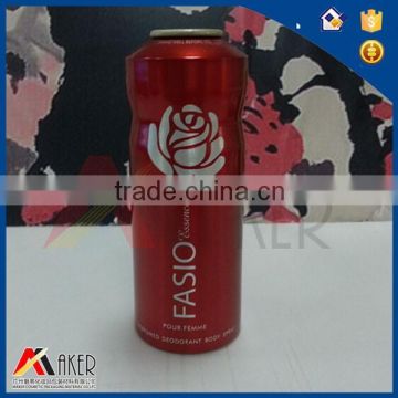 Red color deodorant aluminum bottle with screen printing