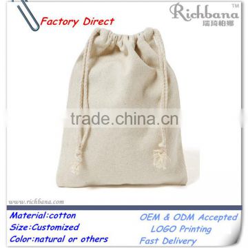 promotional calico drawstring bags