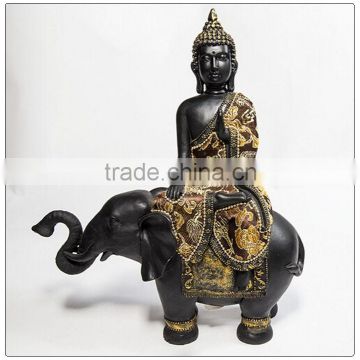 Resin Thailand buddha wearing fabric clothes In The elephant , resin indoor figurine