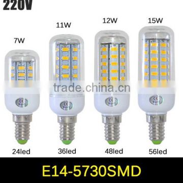 SMD 5730 220V E14 LED lamp 7W 11W 12W 15W LED Corn Bulb light