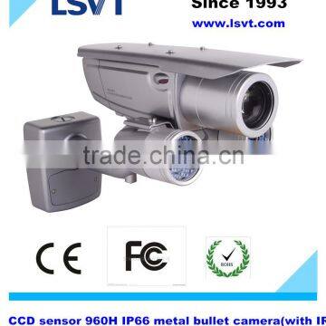960H CCD sensor long IR range IP66 water-proof metal outdoor bullet cameras with auto iris lens