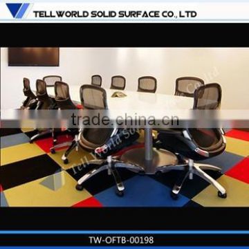 Modern Acrylic Solid Surface 8 seats meeting table, 8 seats office conference table