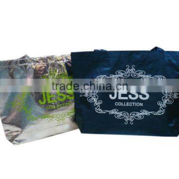 carry bag with shining pvc fastener closure for shopping(2W-2049)