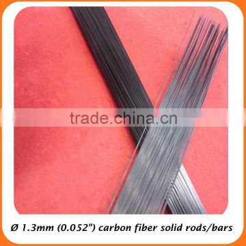 1.3mm OD plutruded solid carbon fiber FRP round rods for industial using