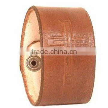 Wholesale Customized Embossed leather bracelet with a cross