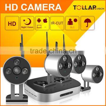 4Ch 720P HD Wireless waterproof camera Video Security System nvr kits