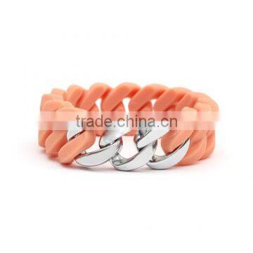 Nude silver fashion hot selling silicon braclet