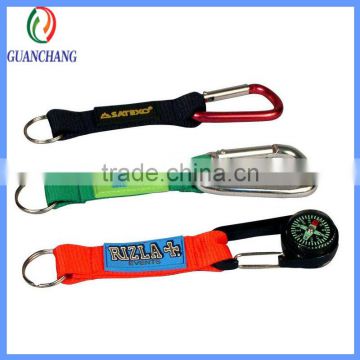 OEM promotional gifts compass carabiner short strap