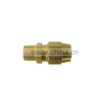 668 Male Connector, D.O.T. Air Brake Fitting For Rubber Tube, Brass valve