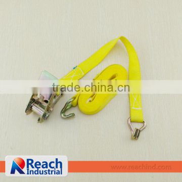 1" ratchet tie down strap with double j hook