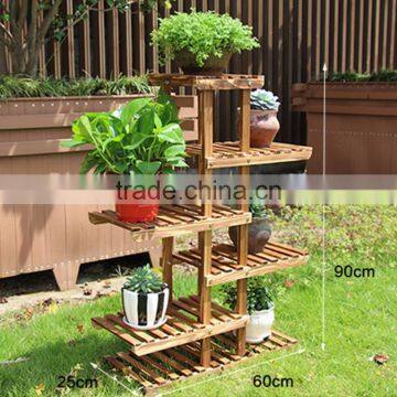 Newest design wooden flower pot stand for garden