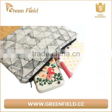 Eco-friendly washable kraft paper and plain canvas clutch bag