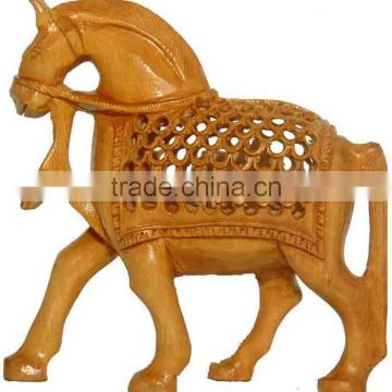 wooden crafted horse/wood sculpture art
